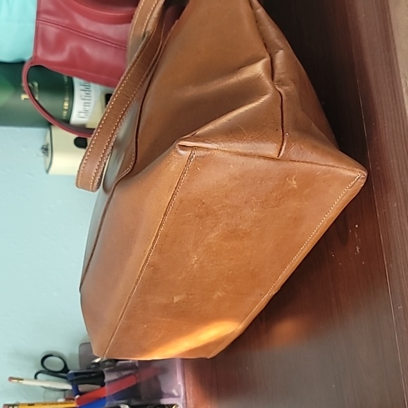 S Zone Women's Bag Large Tote Brown Laptop Crazy Horse Leather Pockets Neutral - Picture 7 of 13